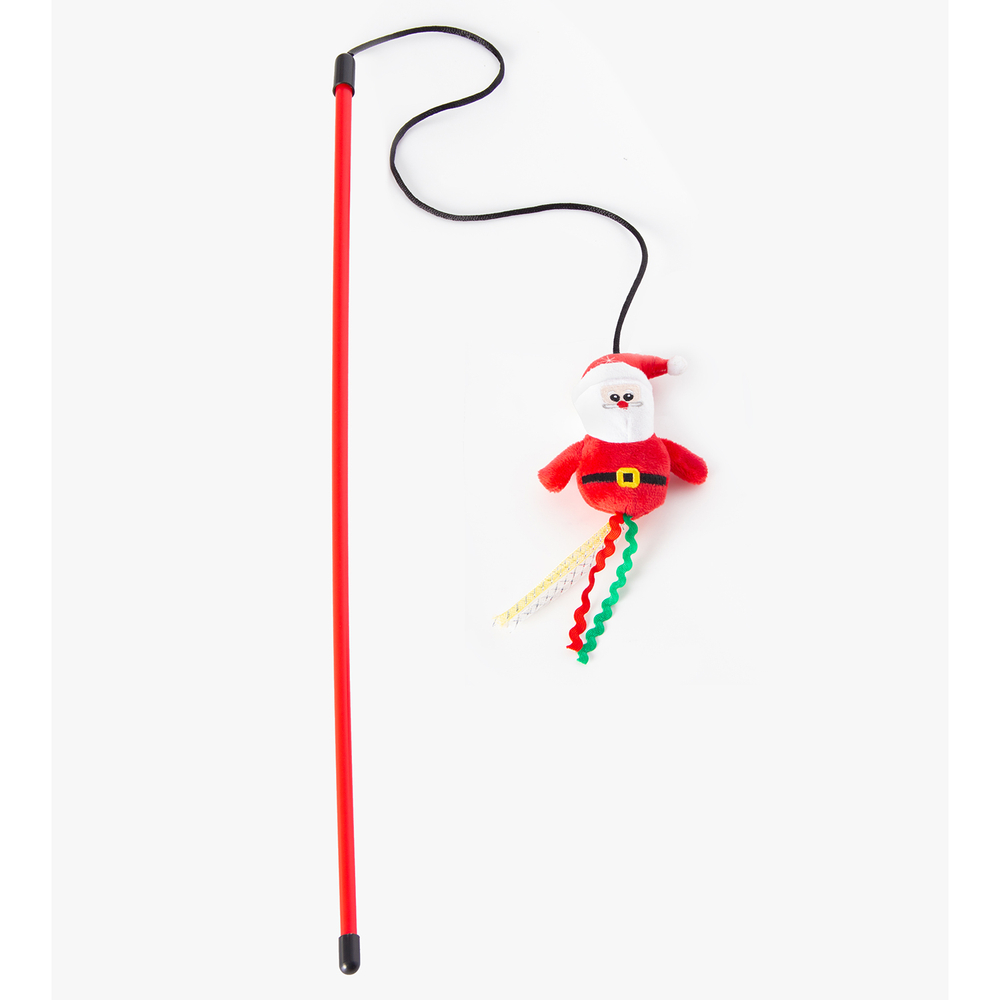 Игрушка для кошек Mr.Kranch дразнилка Дед мороз плюшевая с кошачьей мятой 46см красная