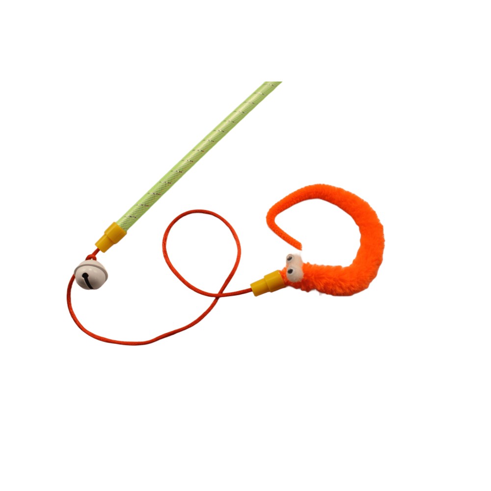 Игрушка для кошек ХОРОШКА Дразнилка Змейка на металлической палочке 60х8,5х3см в ассорт.